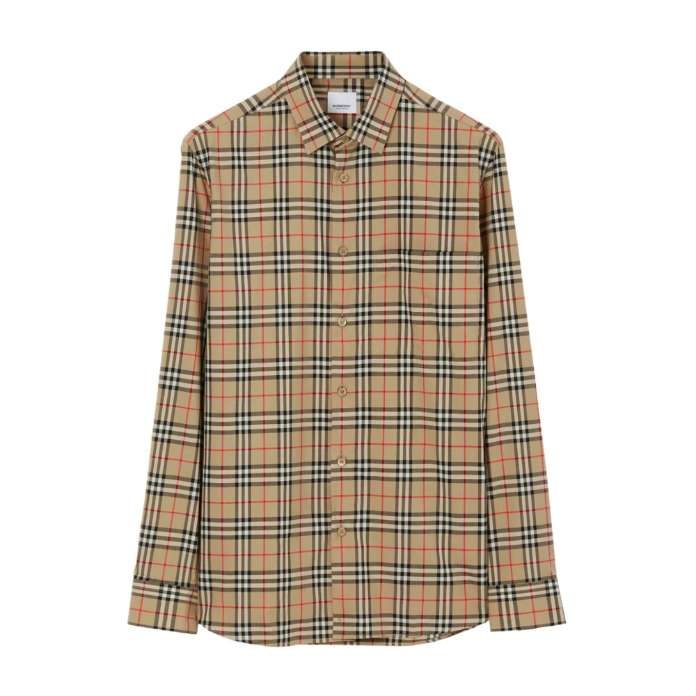 Burberry Vintage Check Patroon Grijs Overhemd Gray Heren