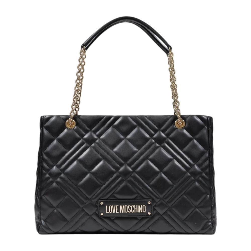 Love Moschino Zwarte Logodetail Tote Tas Black Dames