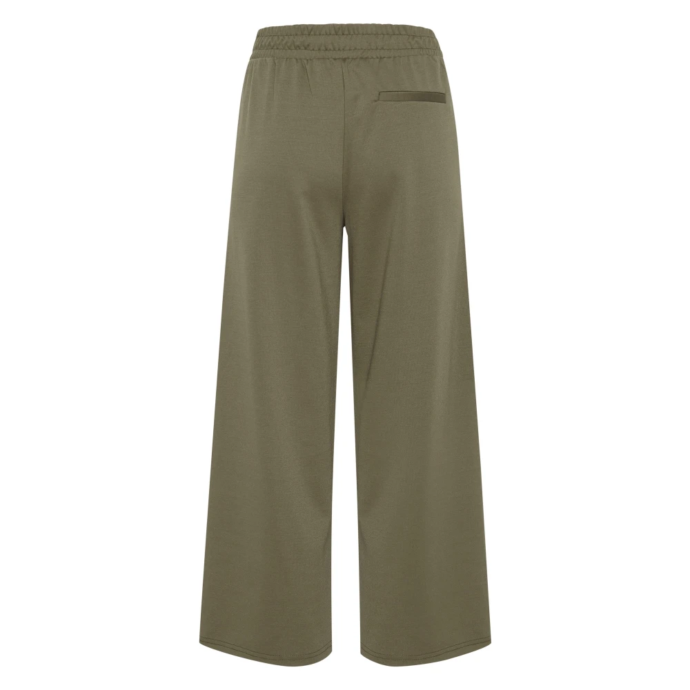 Ichi Groene Culottes Slip-On Broek Herfst Winter Green Dames