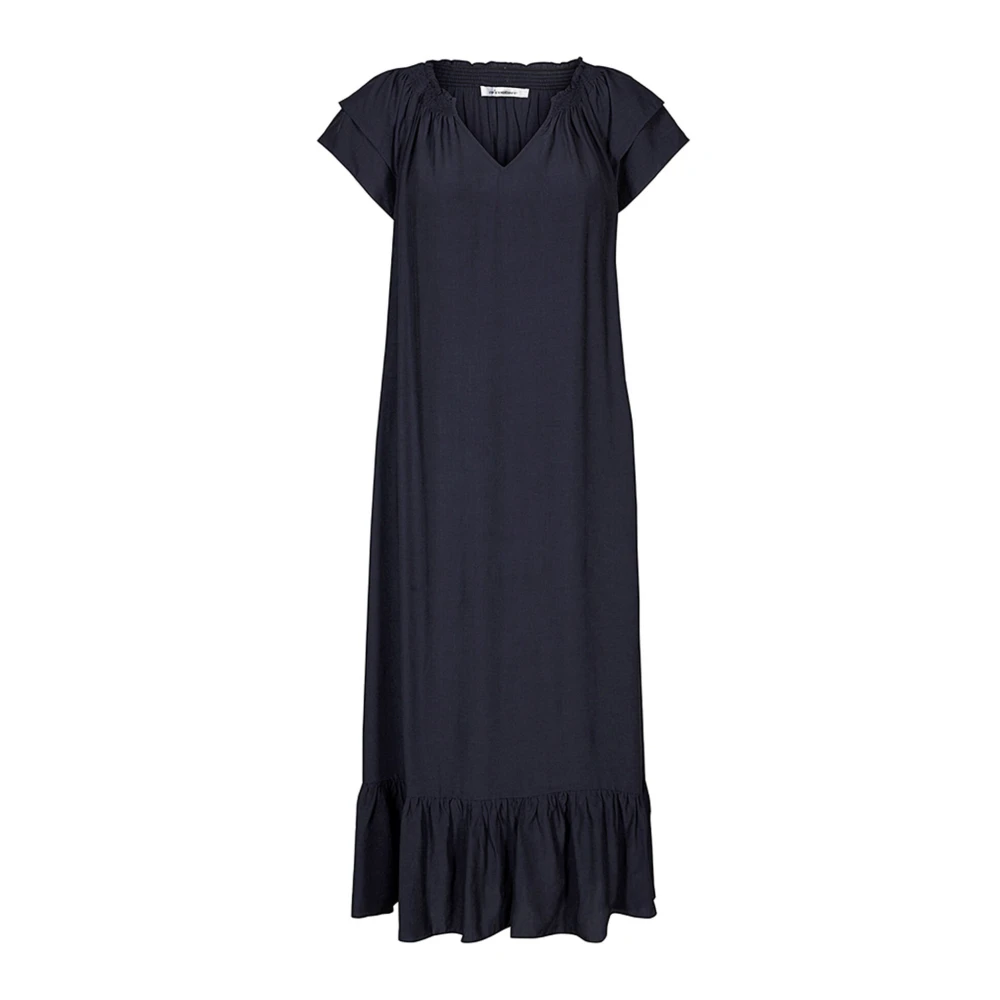 Co'Couture Sunrise Jurk met Korte Mouwen en Ruches Blue Dames