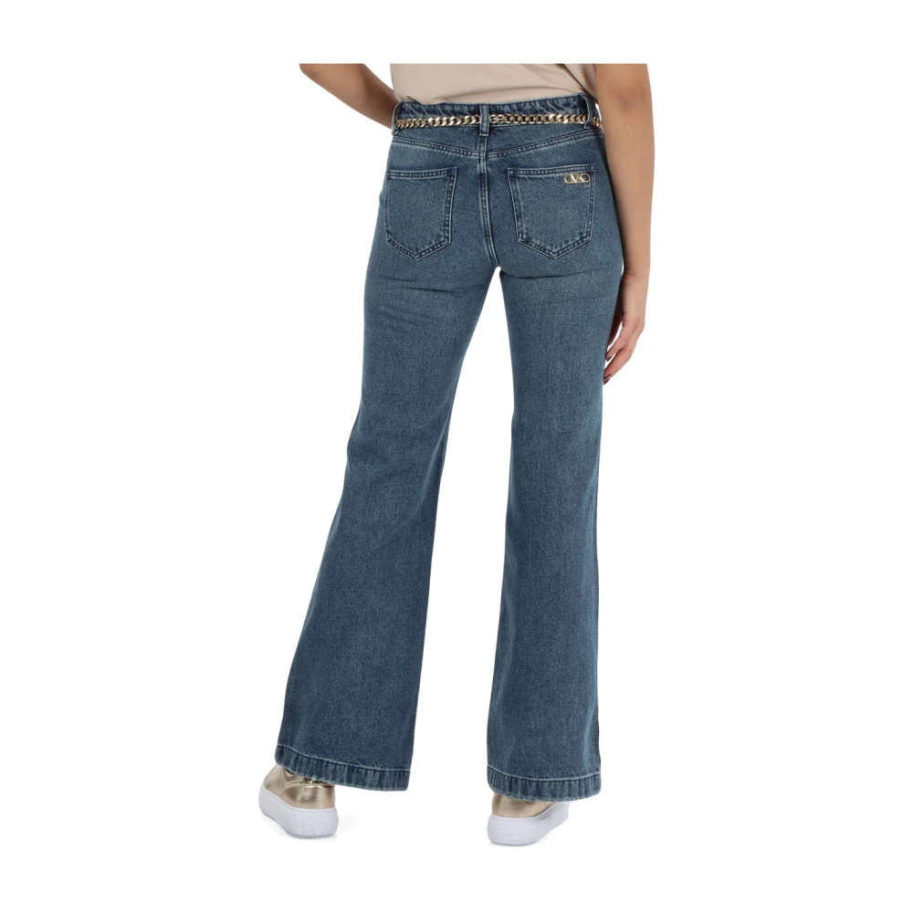 Michael Kors Jeans met Verwijderbare Riem en Vijf Zakken Blue Dames