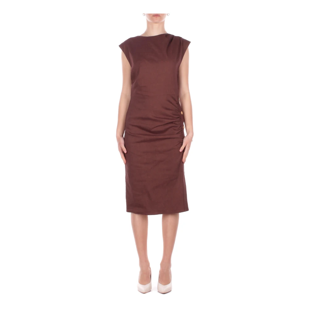 Pinko Brown Alissa Dress - Female - Midi Dresses - M - Dresses