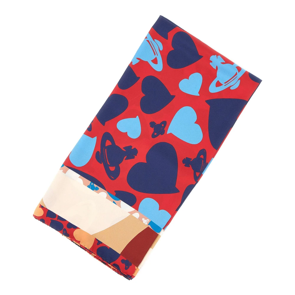 Vivienne Westwood Silk Scarves, Female, One Size, Hearts And Orbs Scarf Multicolor