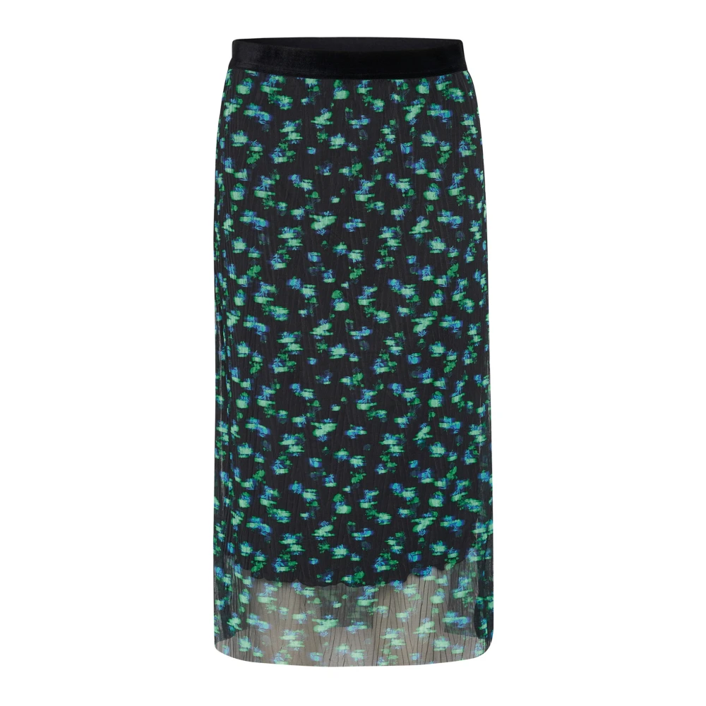 Saint Tropez Zwarte Mini Rok met Elastische Taille Green Dames