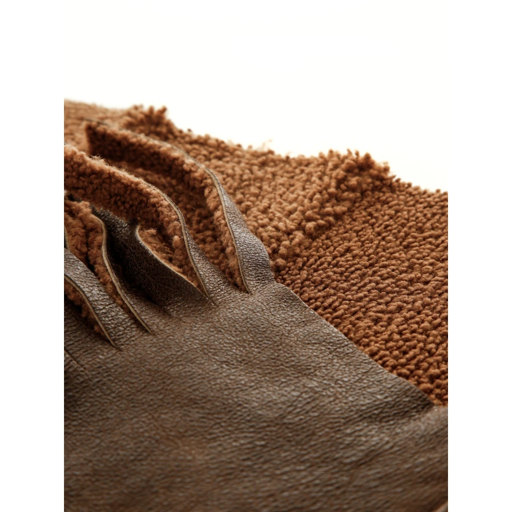 Our Legacy Rustieke Shearling Sjaal met Franjes Brown Heren