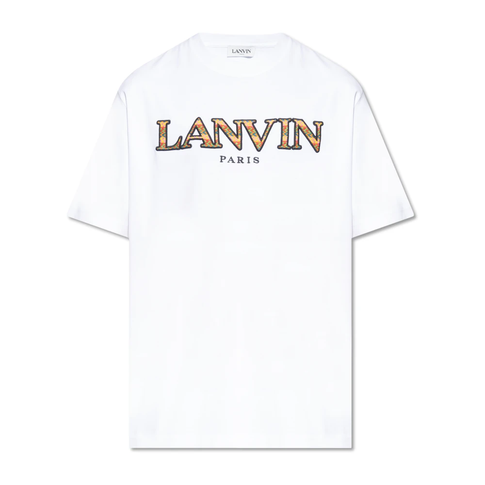 Lanvin T-shirt med logotyp White, Herr