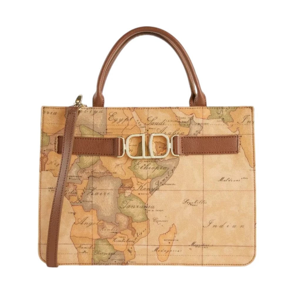 Alviero Martini 1a Classe 3D Geo Handtas met Afneembare Schouderband Brown Dames