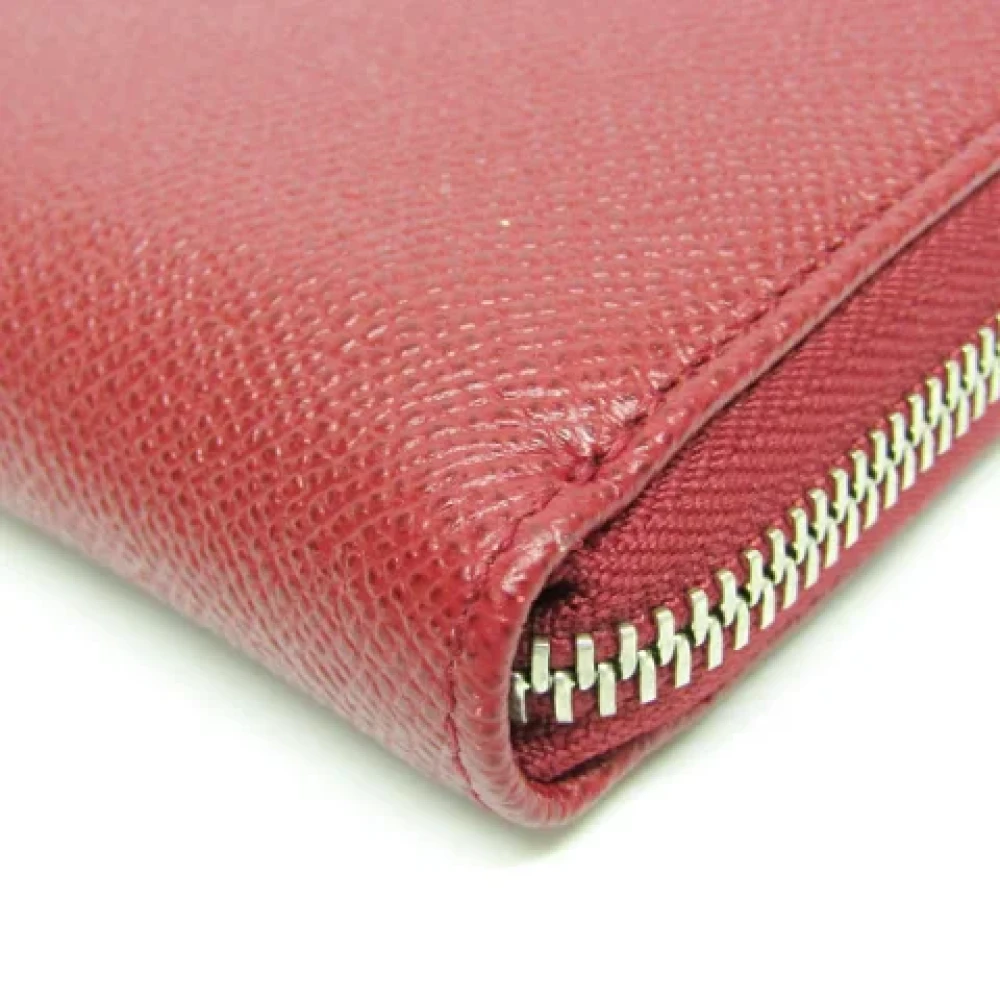 Bvlgari Vintage Pre-owned Leather wallets Red Dames