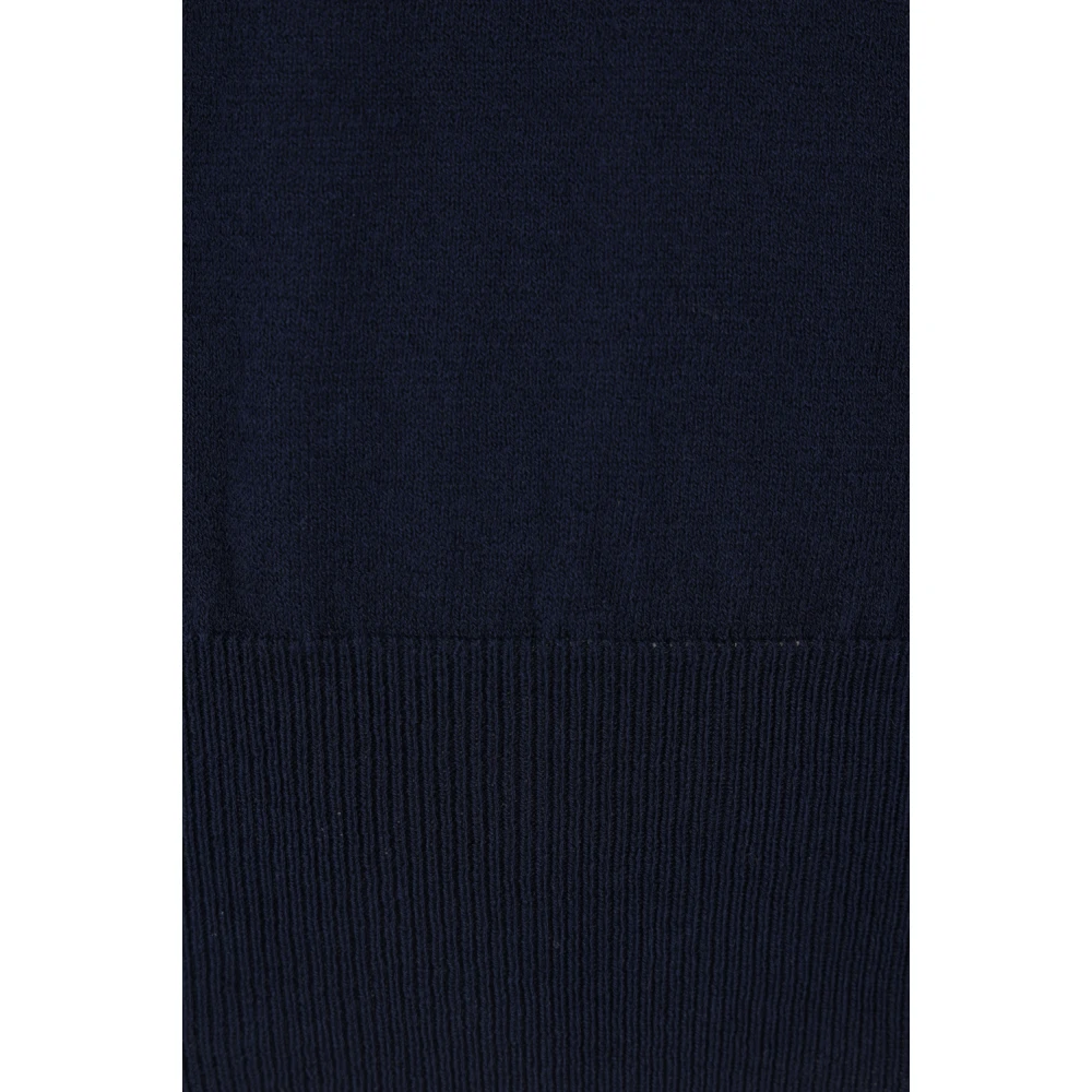 Caruso Blauw Poloshirt met Ribdetails Blue Heren