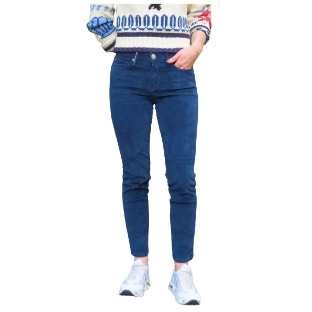 Islow Corduroy Slim 7 8 Broek Blue Dames