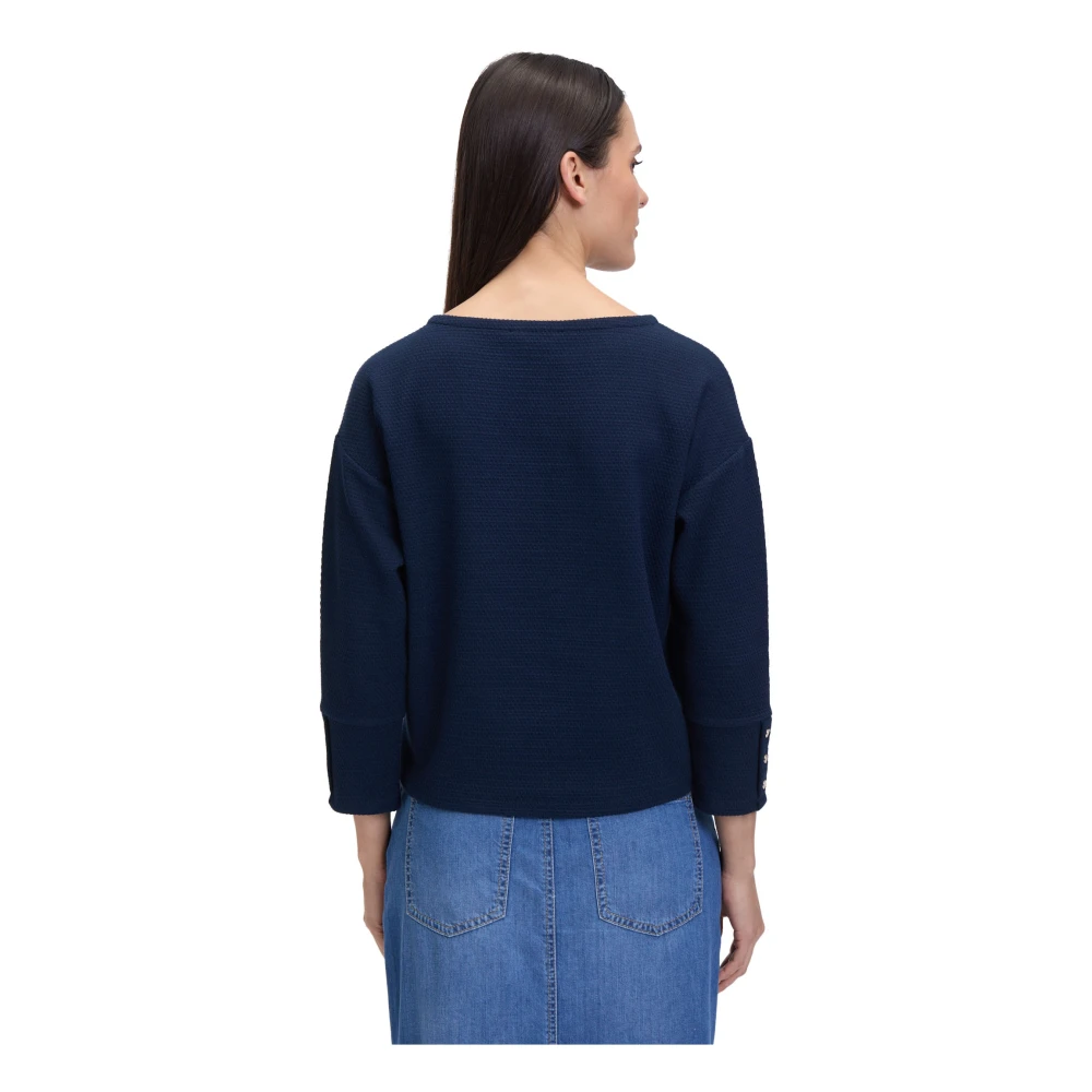 Betty Barclay Modern Oversized Sweatshirt met 3 4 Mouwen Blue Dames