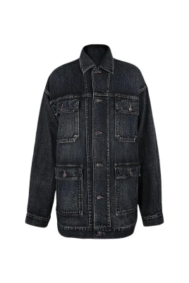 Lång Oversized Jeansjacka