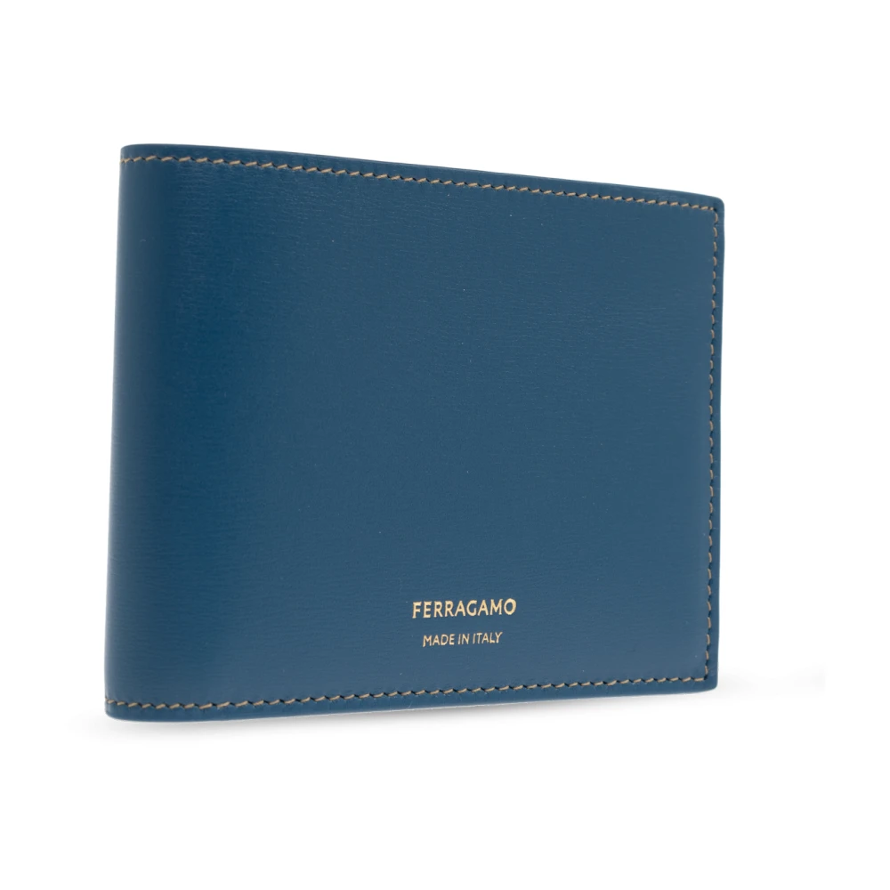 Salvatore Ferragamo Leren portemonnee Blue Heren