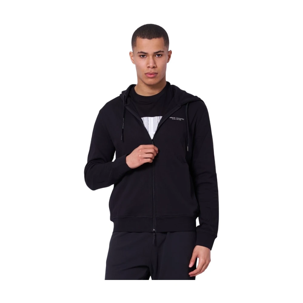 Armani Exchange Zip-Up Hoodie Blue Heren