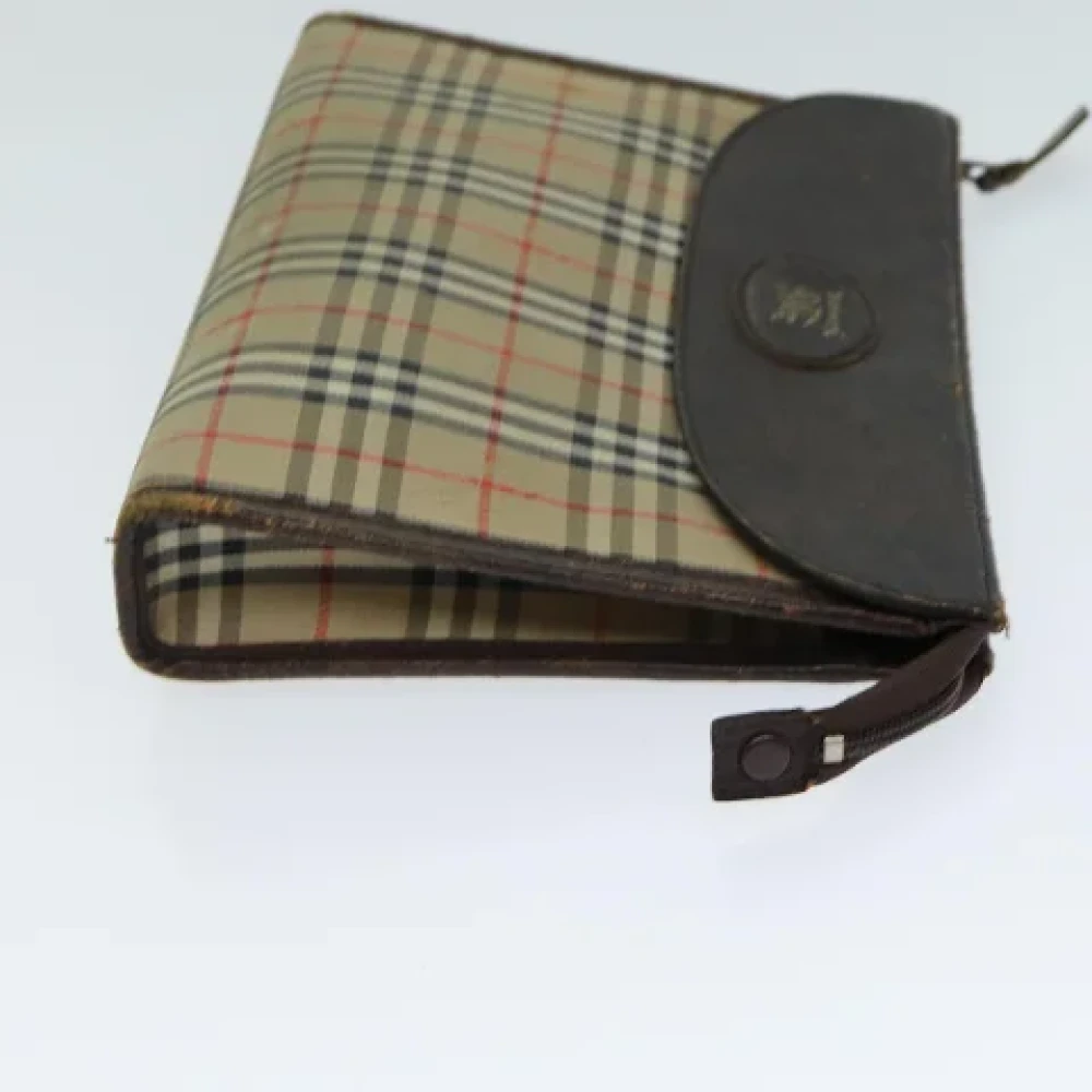 Burberry Vintage Pre-owned Canvas clutches Beige Dames