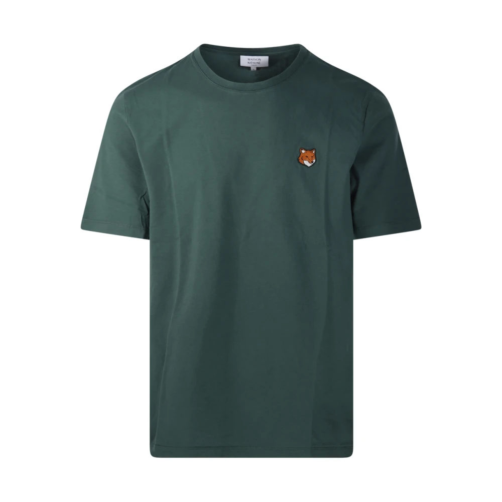 Maison Kitsuné Men's Green T-Shirts, L, Fox Head Regular Tee-Shirt