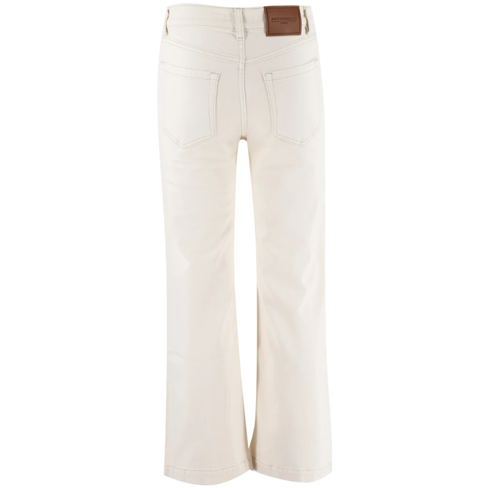 Antonelli Firenze Wijde Pijp Hoge Taille Broek Beige Dames