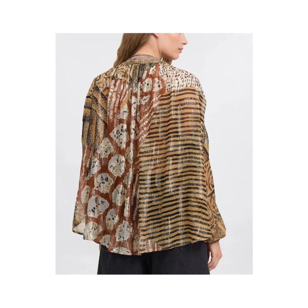 Mes Demoiselles Layla Viscose Lamé Blouse Brown Dames