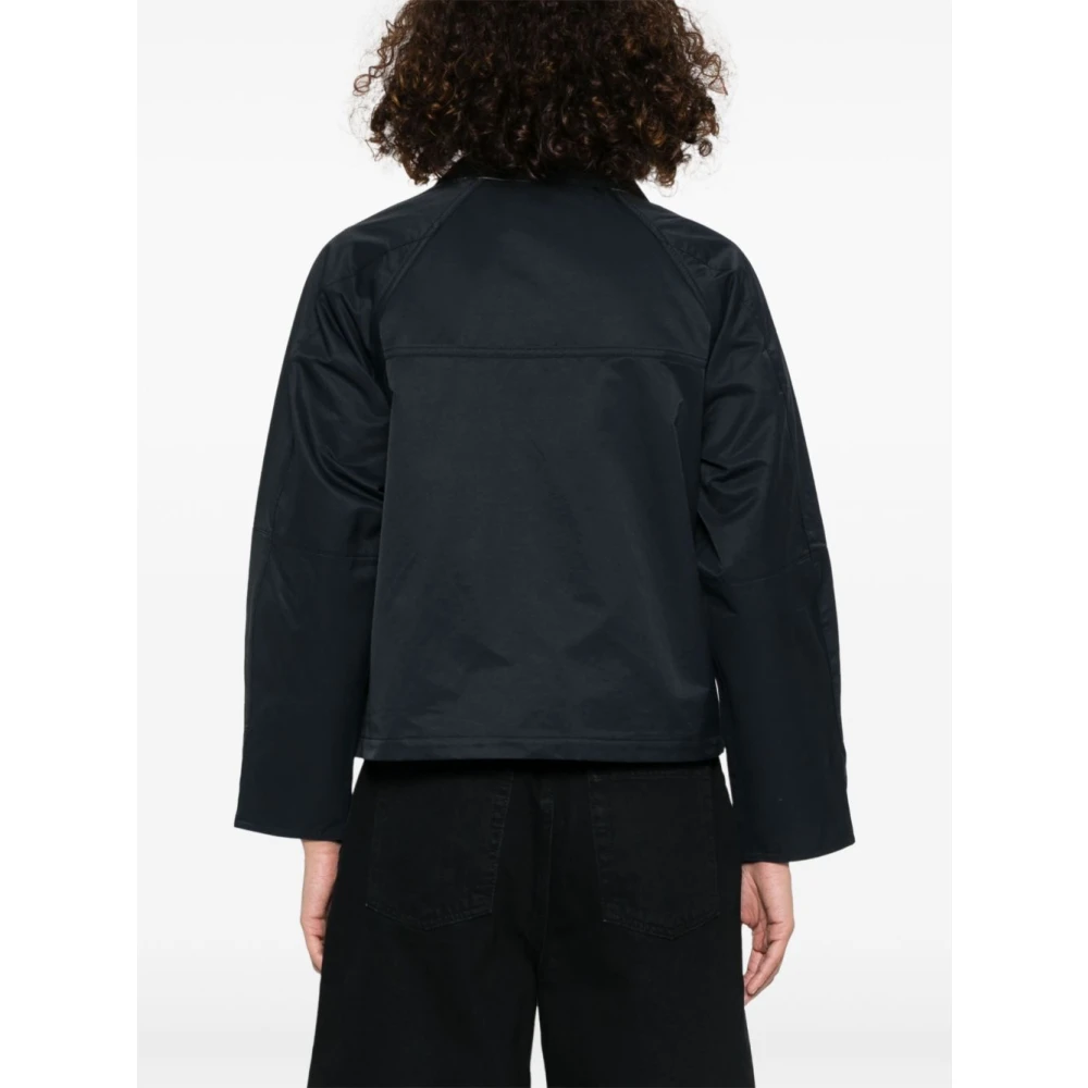 Barbour Blauwe Rits Voorkant Jas Raglan Mouwen Blue Dames