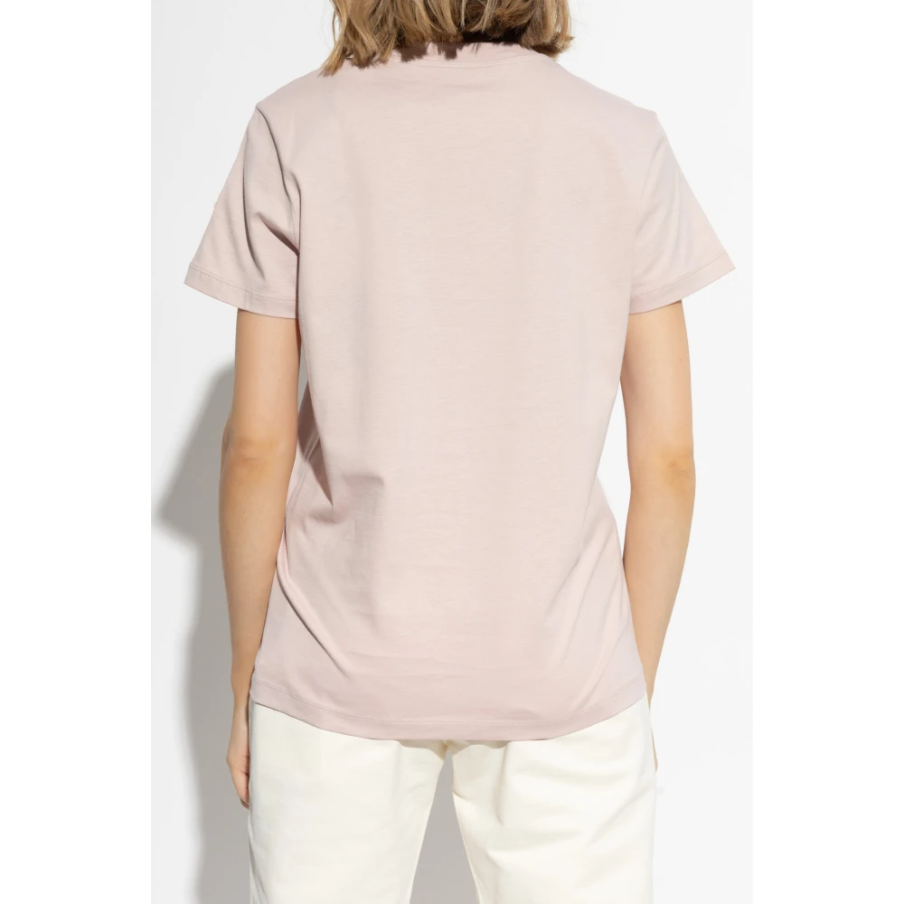 Moncler T-shirt met logo Pink Dames