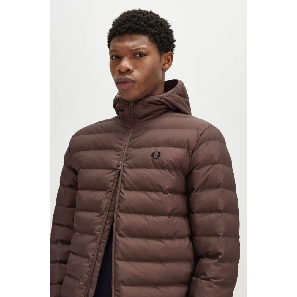Fred Perry Bruine Gevoerde Jas met Capuchon Brown Heren