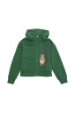 sweat-a-capuche-imprime-ours-en-coton-vert