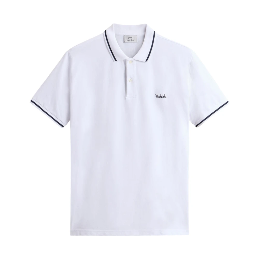 Woolrich Men's White Graphic Polo Shirt