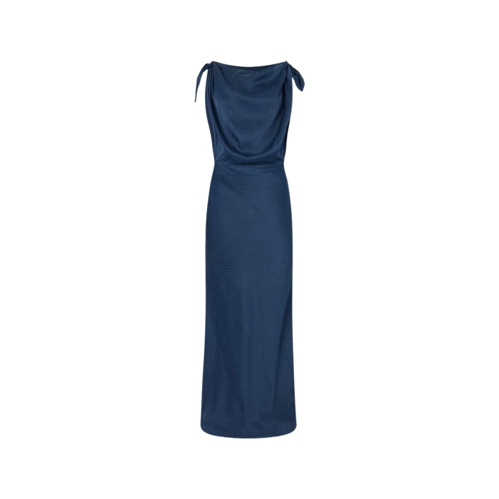 Roberto Cavalli Blue Gowns, Female, M, Silk Snake Print Long Dress