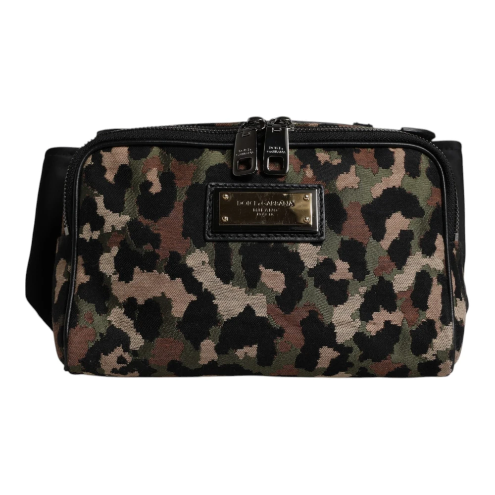 Dolce & Gabbana Mannelijk Multicolor Luipaard Dg Logo Riem Heuptas