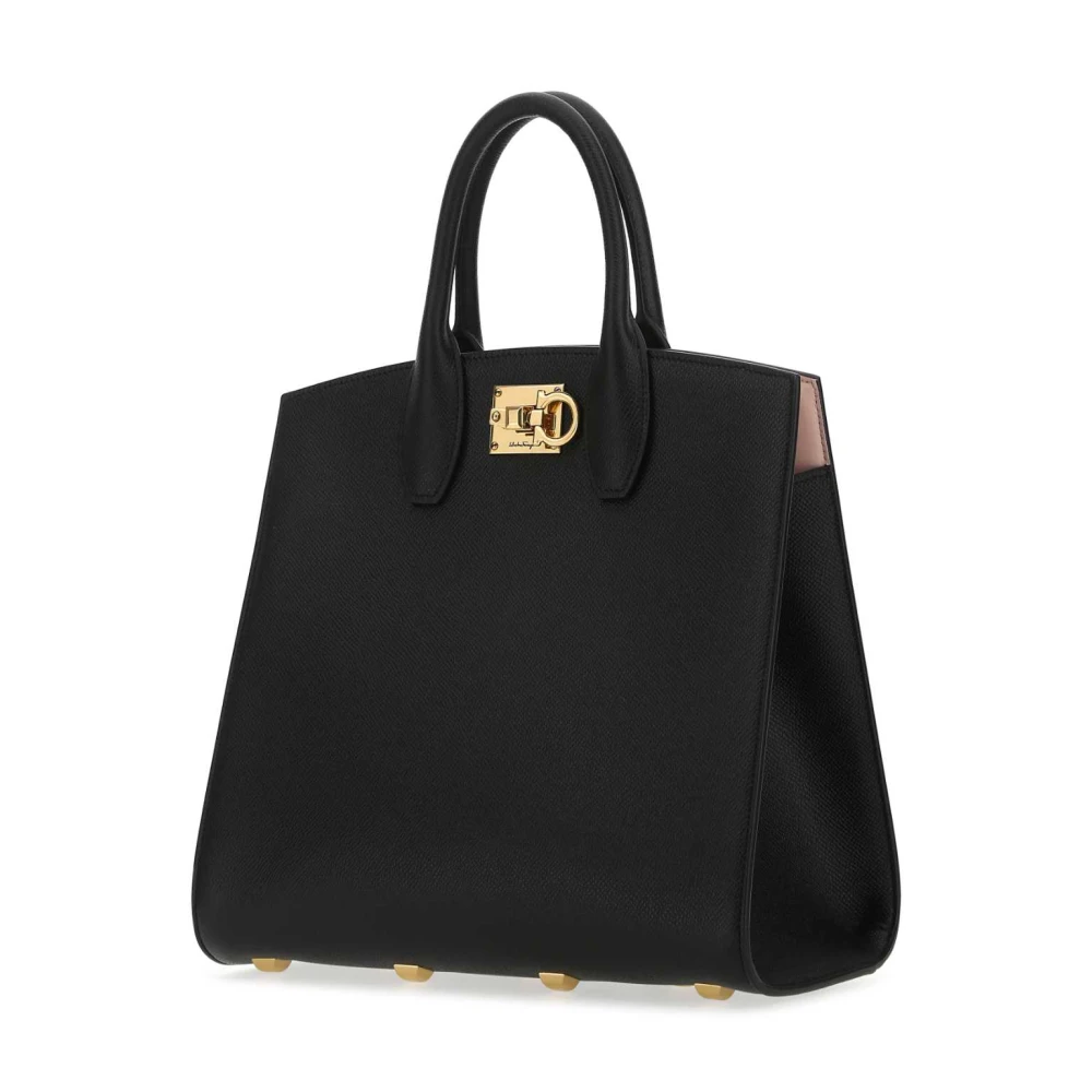 Salvatore Ferragamo Zwarte leren Studio Handtas Black Dames