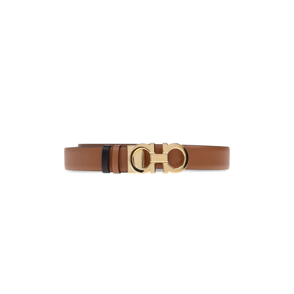 Ferragamo Donna Marrone - Gancini Reversible Belt - Accessories - 100 Cm