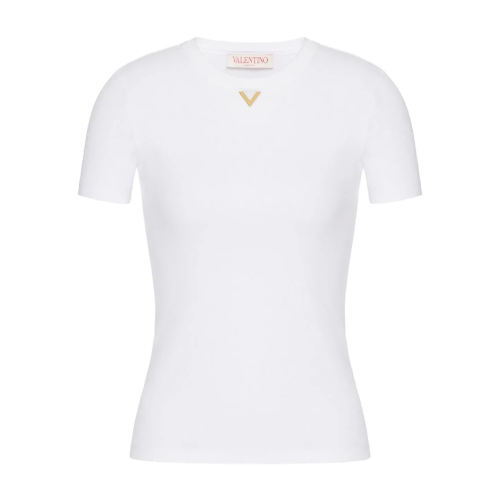 Valentino Garavani VGold Signature T-shirt White Dames