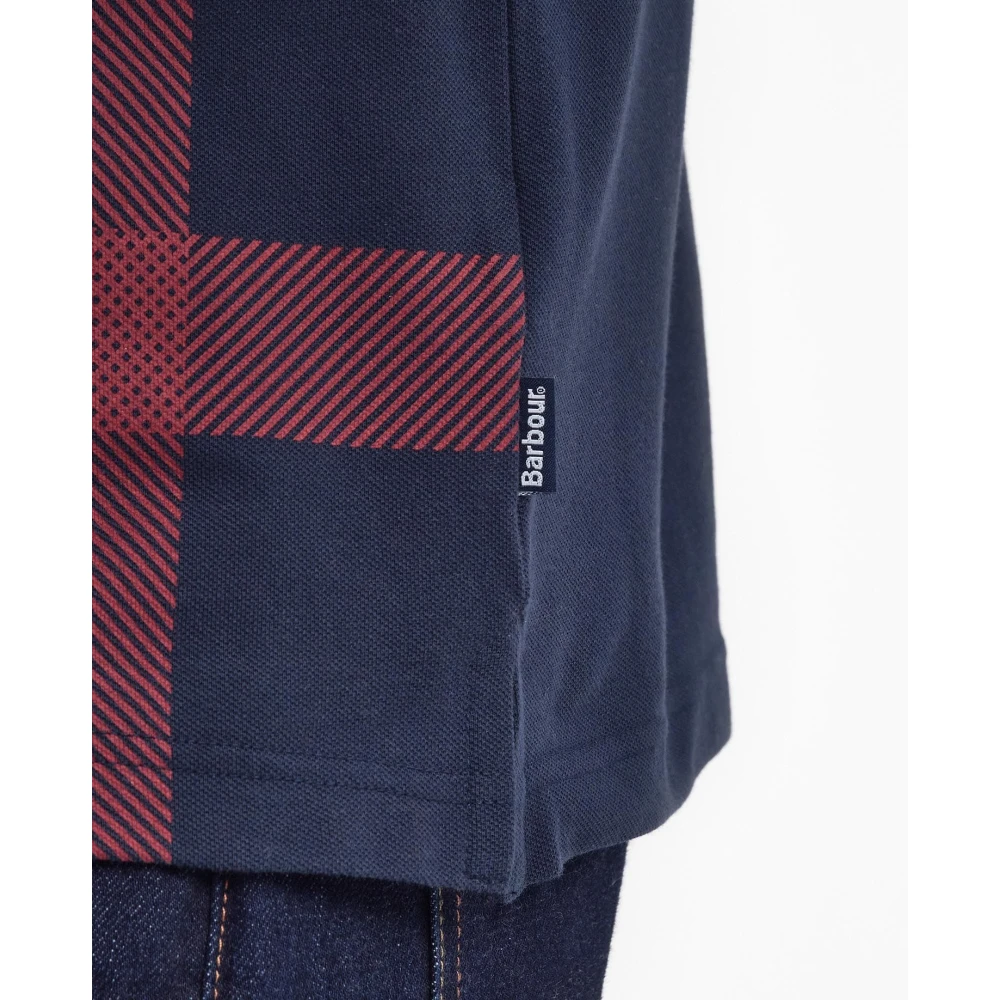 Barbour Tartan Poloshirt met Lange Mouwen Blue Heren