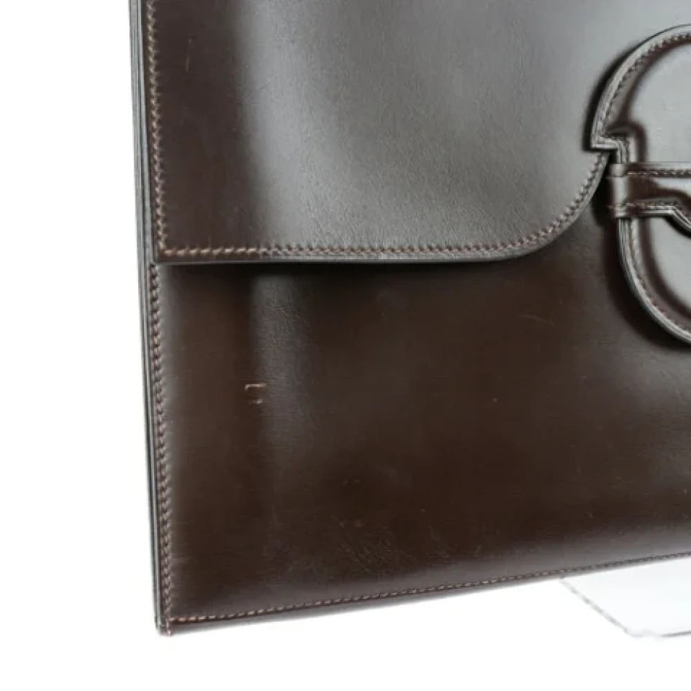 Hermès Vintage Pre-owned Leather clutches Brown Dames