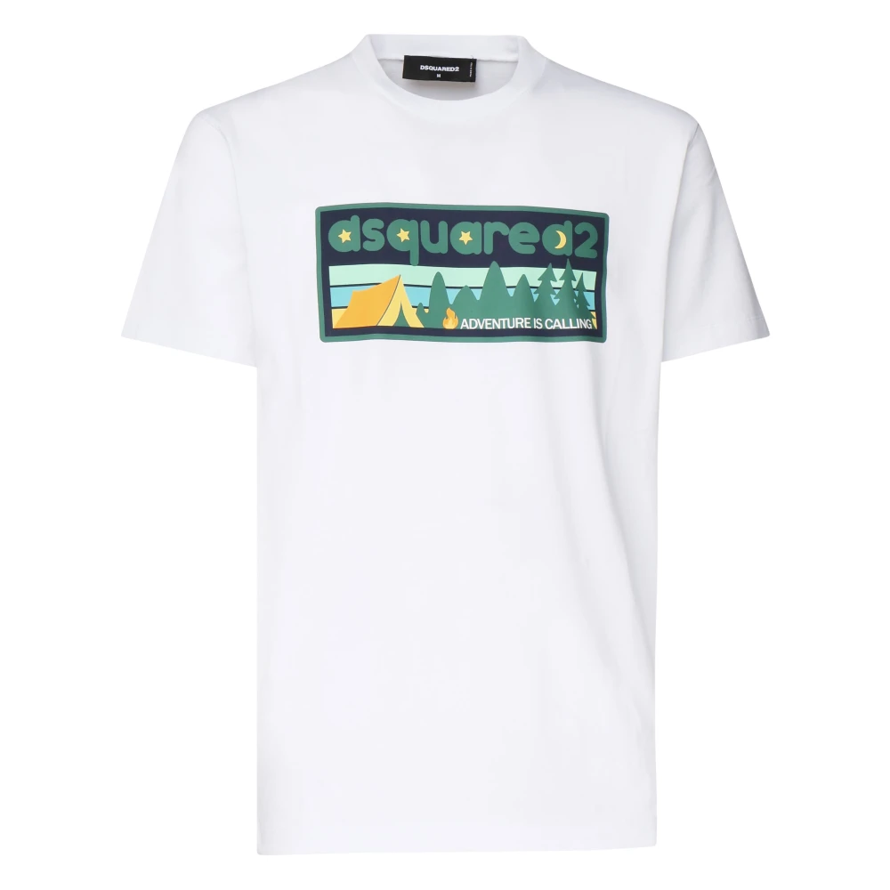 Dsquared2 Witte T-shirts en Polos met Print White Heren