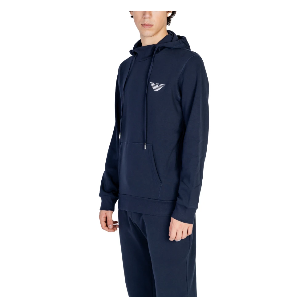 Emporio Armani Blauwe hoodie met zak Blue Heren