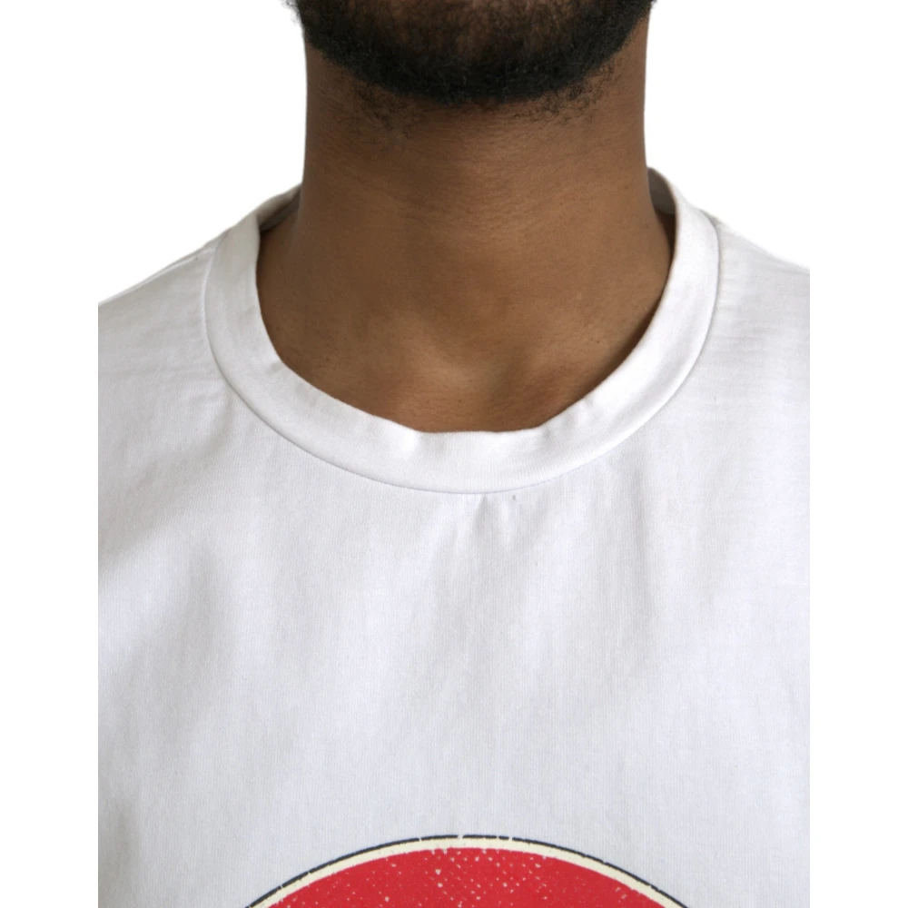 Dolce & Gabbana Amor Heart Crewneck T-Shirt White Heren