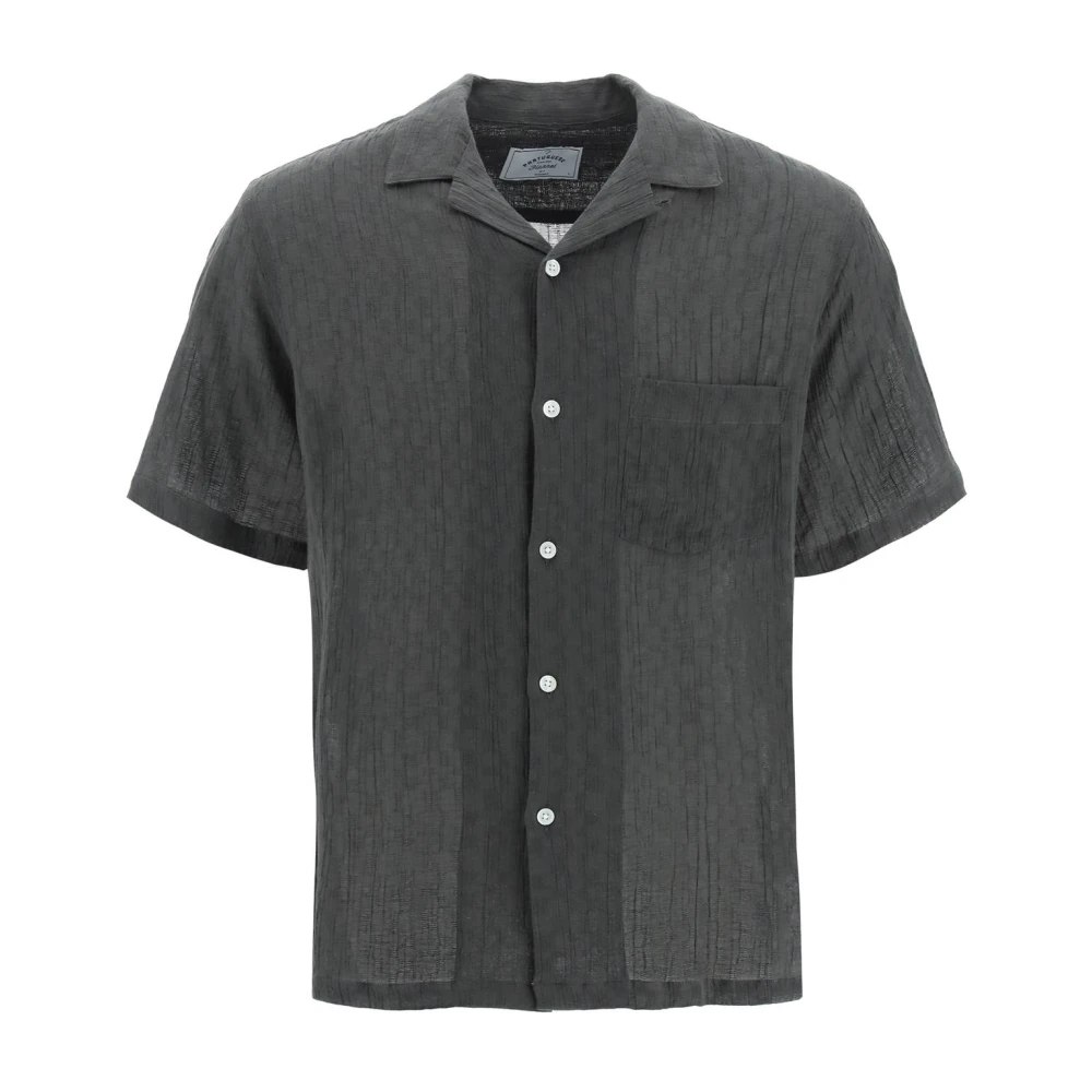 Portuguese Flannel Short Sleeve Shirts Gray Heren