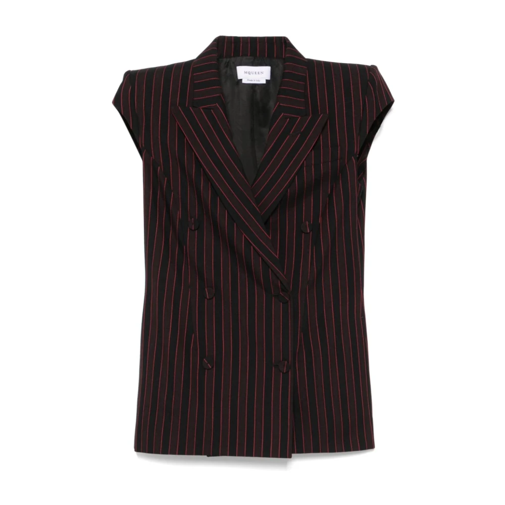Alexander mcqueen Elegante buitenkleding in zwart en bordeaux Red Dames