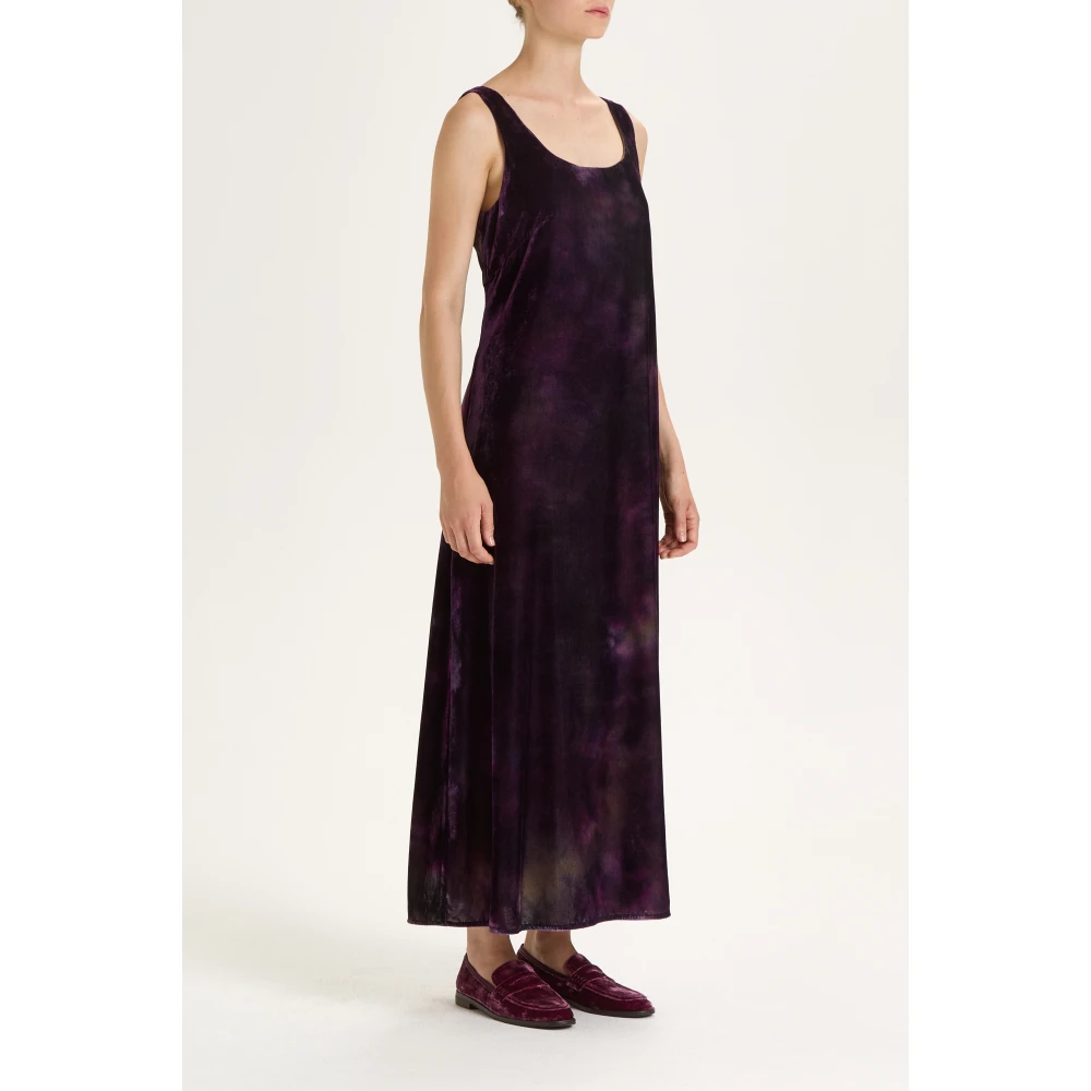 Maliparmi Fluweel Tie&Dye Petticoat Jurk Blue Dames