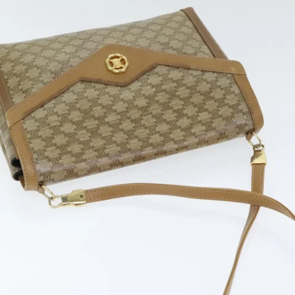 Celine Vintage Pre-owned Canvas shoulder-bags Beige Dames