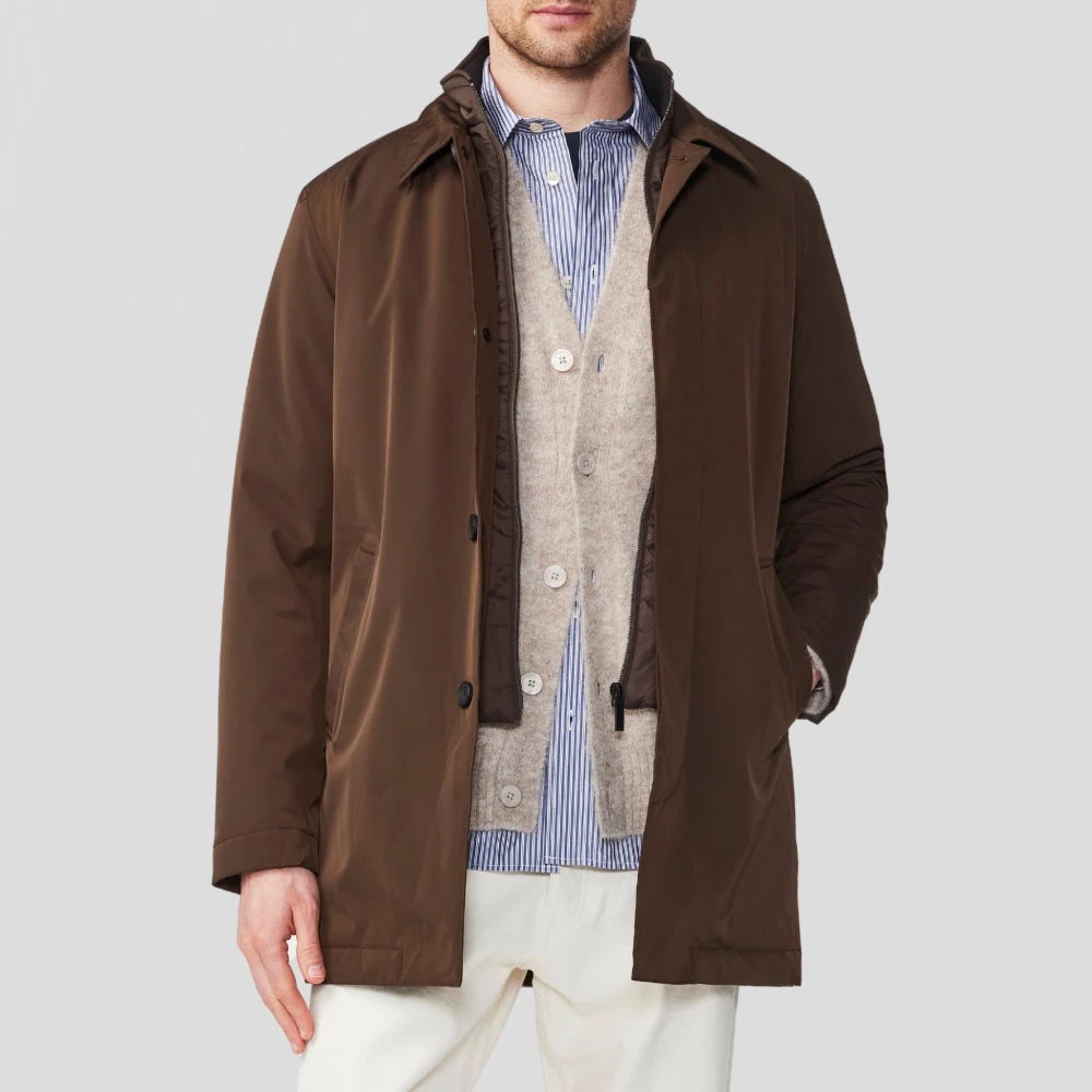 Nn07 Waterdichte Ademende Trenchcoat met Isolatie Brown Heren
