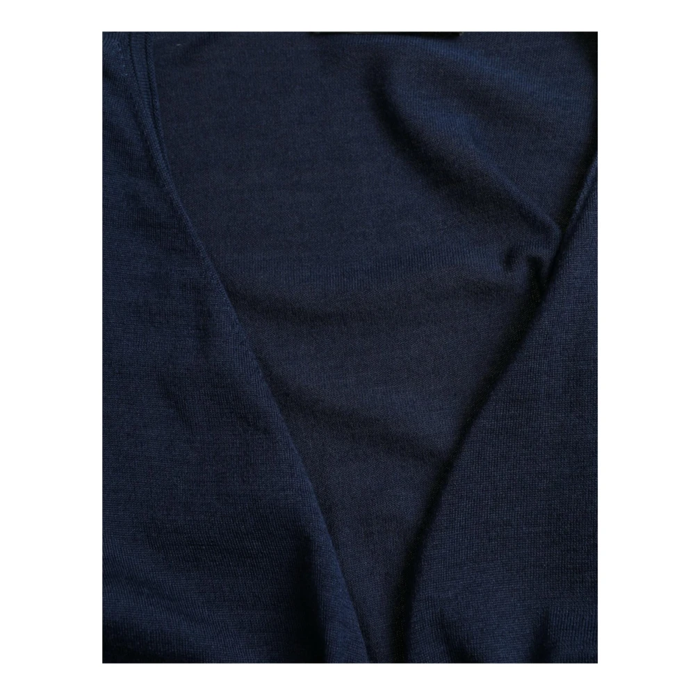 Dolce & Gabbana Elegant Cashmere Silk Blauw Cardigan Sweater Blue Dames