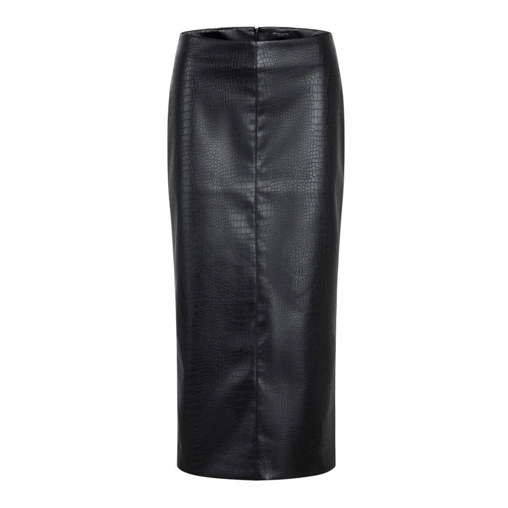 Bruuns Bazaar Gestoffeerde Crocobbtuanella Rok Black Dames