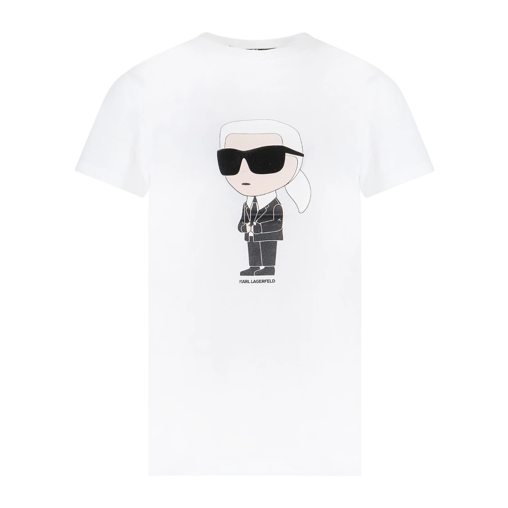 Karl Lagerfeld Biologisch katoenen T-shirt met Karl-print White Dames