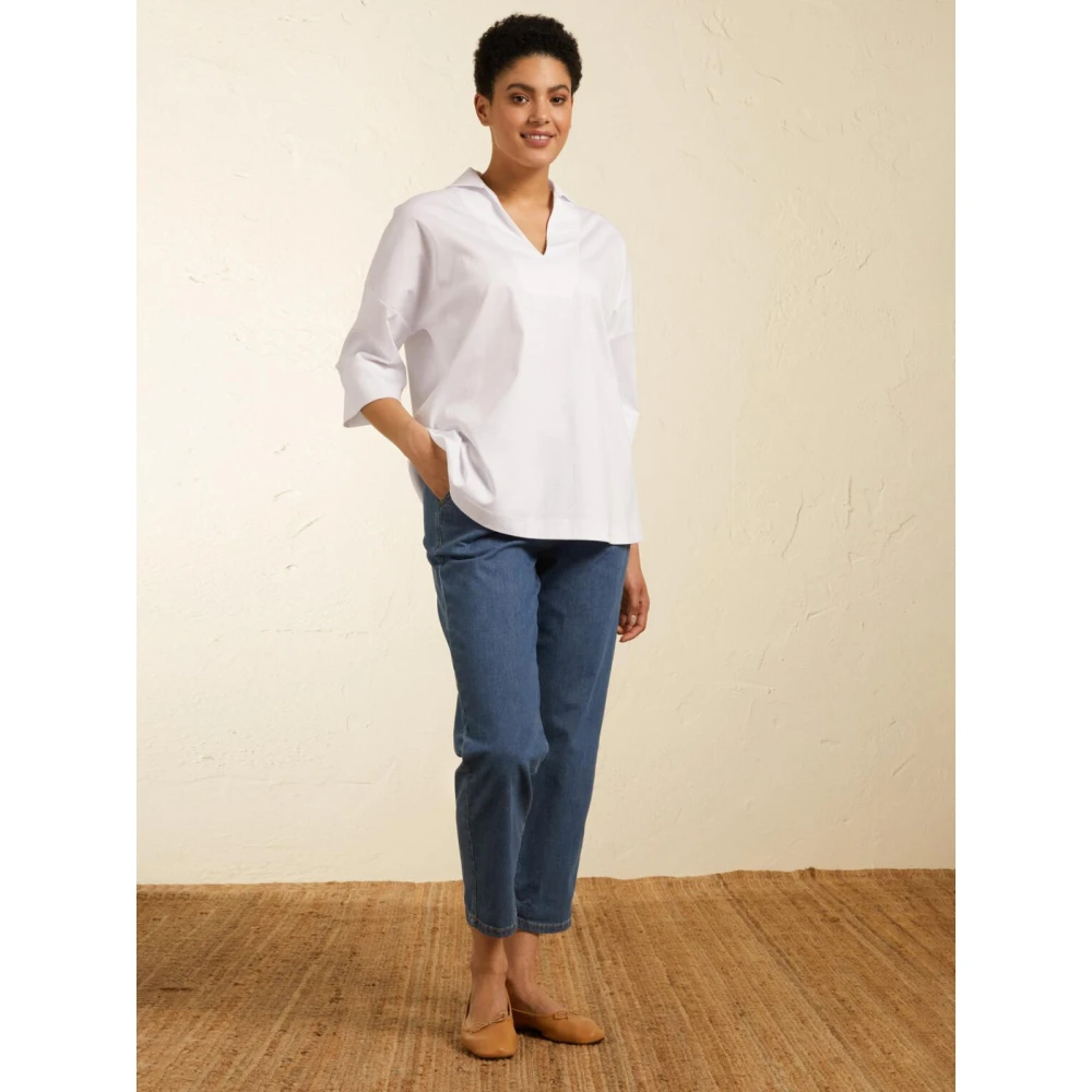 Elena Mirò Stijlvolle Polo White Dames