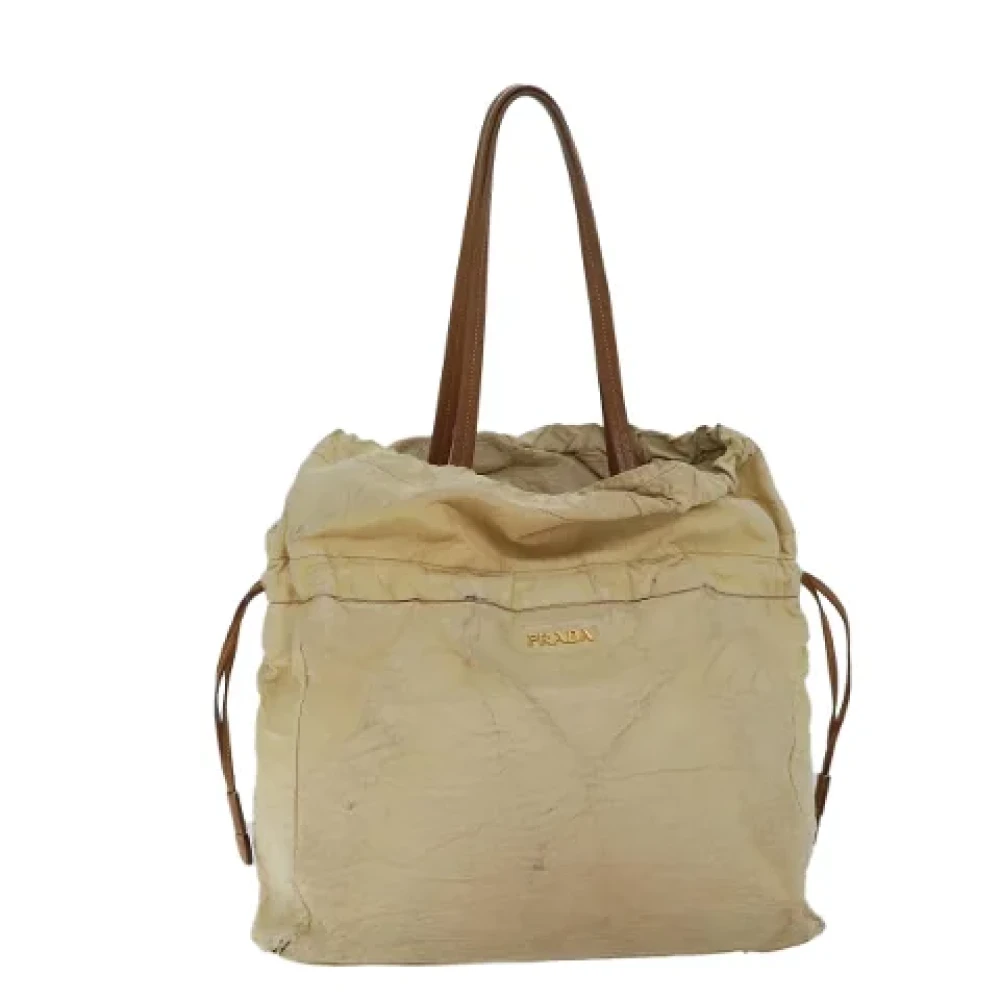 Prada Vintage Pre-owned Leather shoulder-bags Beige Dames