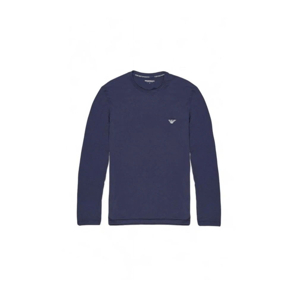 Emporio Armani Blå Modal Bland Stretch Skjorta Blue, Herr