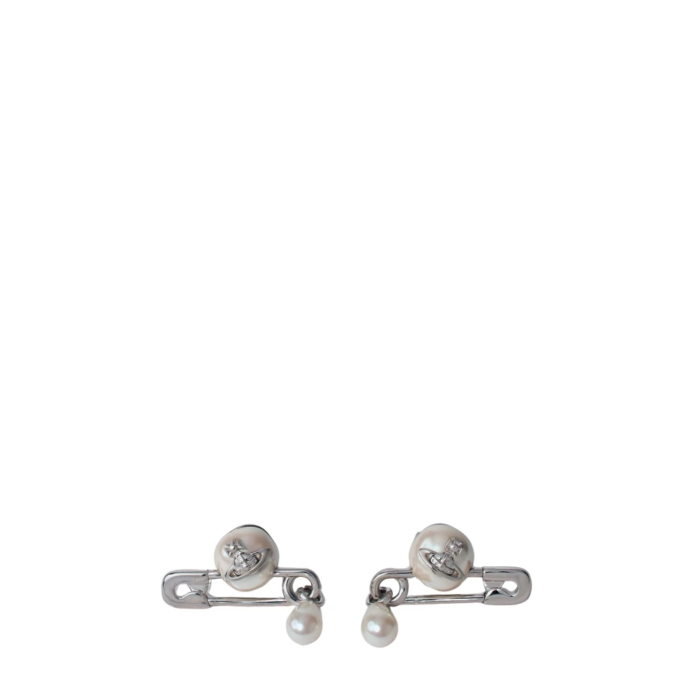 Vivienne Westwood Claude Small Stud Earrings Perle Argento Donna - Immagine 4