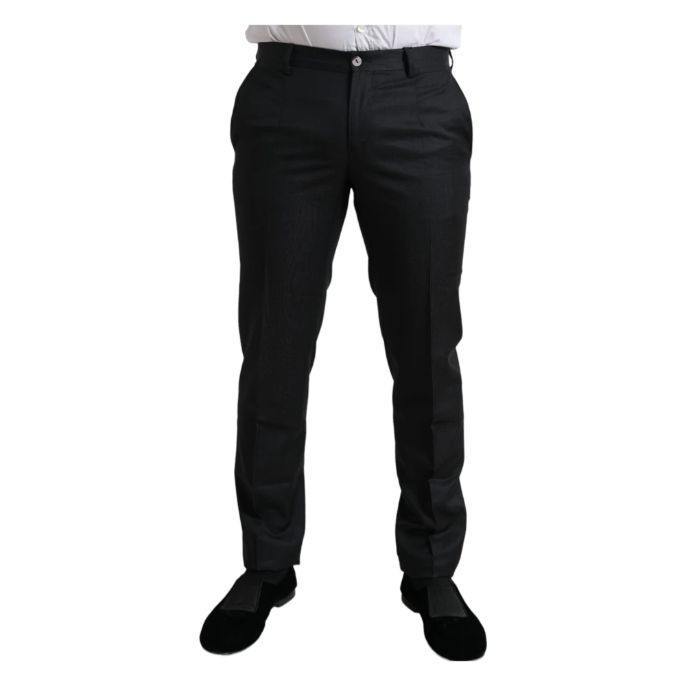 Dolce & Gabbana Elegante Slim Fit Jurk Broek Black Heren
